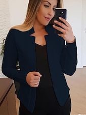 levne Blazery a obleky-dámský nový módní sako s dlouhým rukávem kardigan ležérní sako top