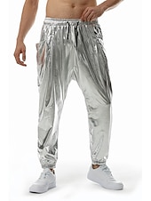 preiswerte Freizeithosen-Herren Jogginghose Jogger Hose Hosen Freizeithose Paillettenhose Elastische Taille Elastischer Ärmelbund Einfarbig Windundurchlässig Atmungsaktiv In voller Länge Casual Ausgehkleidung Athleisure