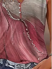 voordelige Grafische winkel Tanktops &amp; Camis-Dames Camisole Tanktop Actieve Casual Ombre Print Mouwloos Reguliere Tops V Hals Casual Dagelijks Zwart Wijn Rood Zomer