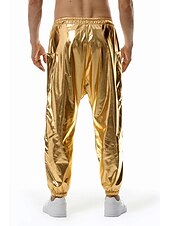 preiswerte Freizeithosen-Herren Jogginghose Jogger Hose Hosen Freizeithose Paillettenhose Elastische Taille Elastischer Ärmelbund Einfarbig Windundurchlässig Atmungsaktiv In voller Länge Casual Ausgehkleidung Athleisure