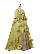 cheap Dresses-Vintage Rococo Victorian Renaissance Princess Colonial Period Prom Dress Women&#039;s Costume Vintage Cosplay Performance Party Halloween 3/4-Length Sleeve Maxi Princess Plus Size Dress Halloween