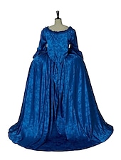 cheap Dresses-Vintage Rococo Victorian Renaissance Princess Colonial Period Prom Dress Women&#039;s Costume Vintage Cosplay Performance Party Halloween 3/4-Length Sleeve Maxi Princess Plus Size Dress Halloween