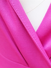 billiga festoveraller-Dam Vanligt Jumpsuits Elegant Ensfärgat Långärmad V-hals Hög midja Bröllop Fest Normal Blå Fuchsia Grön Vår
