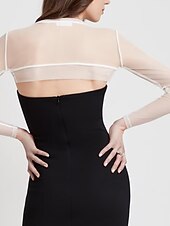 preiswerte Wraps für Hochzeitsgäste-Schals Damenumhang Elegant Rein Sonnenschutz Langarm Tüll Hochzeit Schals Mit Unifarbe Für Party Frühling &amp; Sommer