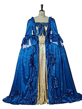 cheap Dresses-Vintage Rococo Victorian Renaissance Princess Colonial Period Prom Dress Women&#039;s Costume Vintage Cosplay Performance Party Halloween 3/4-Length Sleeve Maxi Princess Plus Size Dress Halloween