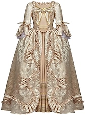 cheap Dresses-Vintage Rococo Victorian Renaissance Princess Colonial Period Prom Dress Women&#039;s Costume Vintage Cosplay Performance Party Halloween 3/4-Length Sleeve Maxi Princess Plus Size Dress Halloween