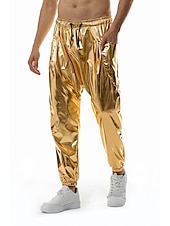 preiswerte Freizeithosen-Herren Jogginghose Jogger Hose Hosen Freizeithose Paillettenhose Elastische Taille Elastischer Ärmelbund Einfarbig Windundurchlässig Atmungsaktiv In voller Länge Casual Ausgehkleidung Athleisure