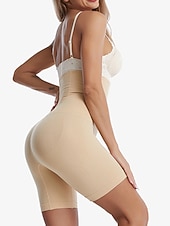 cheap Thigh Slimmers-Women's Plus Size Shapewear Waist Trainer Body Shaper Pure Color Sport Casual Comfort Home Daily Going out Nylon Breathable Summer Spring Home Outfits