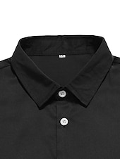 economico camicia da uomo con bottoni-Per uomo Camicia Camicia estiva Camicia con bottoni Maglietta informale Nero Vino Rosso Blu Marrone Manica lunga Color Block Bavero Strada Da mare Di base Abbigliamento Di tendenza Comodo