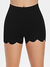cheap Panties-Women&#039;s Slim Shorts Fashion Short Plain Tummy Control Butt Lift Comfort High Elasticity Casual Daily Black White Beige Skinny
