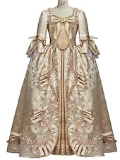 cheap Dresses-Vintage Rococo Victorian Renaissance Princess Colonial Period Prom Dress Women&#039;s Costume Vintage Cosplay Performance Party Halloween 3/4-Length Sleeve Maxi Princess Plus Size Dress Halloween