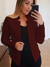 levne Blazery a obleky-dámský nový módní sako s dlouhým rukávem kardigan ležérní sako top