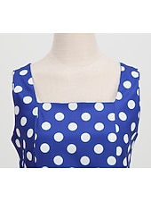 preiswerte Kleider-Retro Vintage 1950er Rockabilly Knielang Swing-Kleid Ausgestelltes Kleid Ärmellos Tupfen Kostüm Damen Karneval Maskerade Party / Abend Alltagskleidung Lässig Erwachsene Kleid Frühling &amp; Sommer