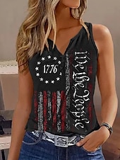 voordelige Grafische winkel Tanktops &amp; Camis-Dames Camisole Tanktop Actieve Casual Ombre Print Mouwloos Reguliere Tops V Hals Casual Dagelijks Zwart Wijn Rood Zomer