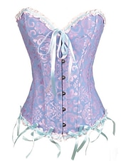 voordelige Rococo-Rococo Overbuste korset Gemaskerd Bal Hoog korset Cosplay Grote maten Dames Buikcontrole Push-up Jacquard Grote maten Maskerade Feest Carnaval van Venetië Volwassenen Korset