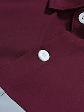 economico camicia da uomo con bottoni-Per uomo Camicia Camicia estiva Camicia con bottoni Maglietta informale Nero Vino Rosso Blu Marrone Manica lunga Color Block Bavero Strada Da mare Di base Abbigliamento Di tendenza Comodo