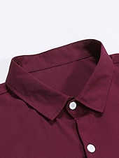 economico camicia da uomo con bottoni-Per uomo Camicia Camicia estiva Camicia con bottoni Maglietta informale Nero Vino Rosso Blu Marrone Manica lunga Color Block Bavero Strada Da mare Di base Abbigliamento Di tendenza Comodo