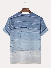 זול חולצות טריקו קז&#039;ואל לגברים-בגדי ריקוד גברים חולצה קצרה טופ טי שרוול קצר צווארון עגול קצר קיץ שיפוע אופנתי מעצב בסיסי חופשה רחוב ליציאה כחול חולצה עליונה לגברים