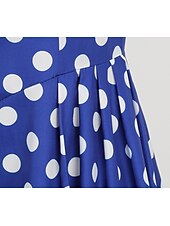 preiswerte Kleider-Retro Vintage 1950er Rockabilly Knielang Swing-Kleid Ausgestelltes Kleid Ärmellos Tupfen Kostüm Damen Karneval Maskerade Party / Abend Alltagskleidung Lässig Erwachsene Kleid Frühling &amp; Sommer