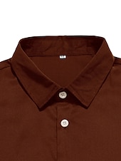 economico camicia da uomo con bottoni-Per uomo Camicia Camicia estiva Camicia con bottoni Maglietta informale Nero Vino Rosso Blu Marrone Manica lunga Color Block Bavero Strada Da mare Di base Abbigliamento Di tendenza Comodo
