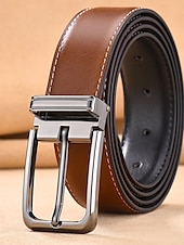 זול חגורות לגברים-בגדי ריקוד גברים Dress Belt חגורת עור חגורת ראצ&#039;ט חגורה מזדמנת שחור 1 # שחור 2 # עור פרה מסוגנן יום יומי ג&#039;ֶנטֶלמֶן אחיד לבוש יומיומי ליציאה סוף שבוע
