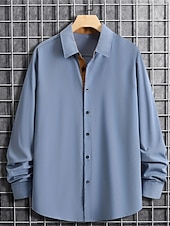 economico camicia da uomo con bottoni-Per uomo Camicia Camicia estiva Camicia con bottoni Maglietta informale Camicia da spiaggia Blu Verde Grigio Manica lunga Color Block Bavero Giornaliero Da mare Abbigliamento Di tendenza Informale