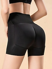 economico Mutandine modellanti-pantaloncini modellanti da donna con vita alta e scrunch, corti neri, semplici, completi per la casa
