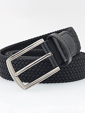 preiswerte Herren-Gürtel-Herrengürtel, schlicht, lässig, Polyester-Stretch-Strick-Schnallengürtel, modisches Geschenk für Freund und Vater
