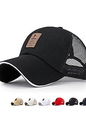 billiga Baseballkeps herr-Herr Snapback hatt Basebollkeps Trucker Hat Mesh Keps Svart Vit Polyester Mesh baksida Resor Strandstil Utomhus Semester Slät Justerbara Solskyddskräm Andningsfunktion Mode
