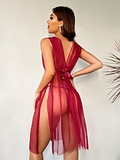 cheap Sexy Lingerie-Women&#039;s Split Sexy Sexy Lingerie Sexy Bodies Nightwear - Solid Colored Home Outfits