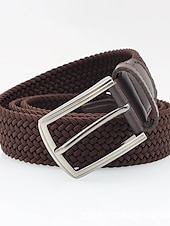 preiswerte Herren-Gürtel-Herrengürtel, schlicht, lässig, Polyester-Stretch-Strick-Schnallengürtel, modisches Geschenk für Freund und Vater