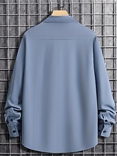 economico camicia da uomo con bottoni-Per uomo Camicia Camicia estiva Camicia con bottoni Maglietta informale Camicia da spiaggia Blu Verde Grigio Manica lunga Color Block Bavero Giornaliero Da mare Abbigliamento Di tendenza Informale