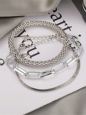 abordables Pulseras y brazaletes-Mujer Pulseras Moda Exterior Geometría Pulsera