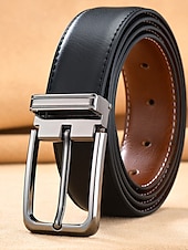זול חגורות לגברים-בגדי ריקוד גברים Dress Belt חגורת עור חגורת ראצ&#039;ט חגורה מזדמנת שחור 1 # שחור 2 # עור פרה מסוגנן יום יומי ג&#039;ֶנטֶלמֶן אחיד לבוש יומיומי ליציאה סוף שבוע