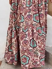 levne Boho šaty-Dámské Maxi dlouhé šaty Volnočasové šaty Letní šaty Boho šaty Šaty s ohlávkou ke krku Čechy Módní Šik ven Venkovní Denní Dovolená Běžný Květinový Bez rukávů Krk ohlávky Rubínově červená Léto Jaro