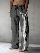 cheap Men&#039;s Printed Casual Pants-Men&#039;s Trousers Summer Pants Beach Pants Drawstring Elastic Waist 3D Print Graphic Prints Comfort Casual Daily Holiday Streetwear Hawaiian White Green