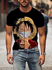 cheap Cartoon &amp; Movie Character Graphic-One Piece Monkey D. Luffy Roronoa Zoro T-shirt Print 3D Graphic For Men&#039;s Adults&#039; Masquerade 3D Print Casual Daily