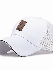 billiga Baseballkeps herr-Herr Snapback hatt Basebollkeps Trucker Hat Mesh Keps Svart Vit Polyester Mesh baksida Resor Strandstil Utomhus Semester Slät Justerbara Solskyddskräm Andningsfunktion Mode