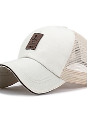 billiga Baseballkeps herr-Herr Snapback hatt Basebollkeps Trucker Hat Mesh Keps Svart Vit Polyester Mesh baksida Resor Strandstil Utomhus Semester Slät Justerbara Solskyddskräm Andningsfunktion Mode
