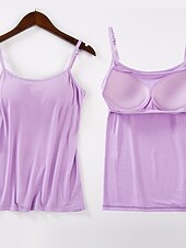 abordables Débardeurs et camisoles femme-Débardeur en camisole pour femmes Simple Basique Sans manches Col en U Hauts réguliers Décontracté Noir Blanc Rose Bleu Beige