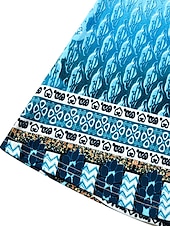 billige Boho-kjoler-Dame Mini kjole Uformell kjole Etnisk kjole Boho-kjole Halter Neck kjole Mote Klassisk Fritid Feriereise Daglig Ferie Normal Geometrisk Trykt mønster Ermeløs Crew-hals Grimehals Svart Blå Grønn