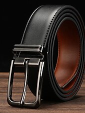 זול חגורות לגברים-בגדי ריקוד גברים Dress Belt חגורת עור חגורת ראצ&#039;ט חגורה מזדמנת שחור 1 # שחור 2 # עור פרה מסוגנן יום יומי ג&#039;ֶנטֶלמֶן אחיד לבוש יומיומי ליציאה סוף שבוע