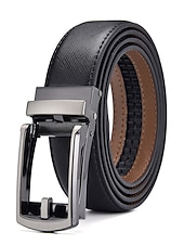 levne Pánské opasky-Pánské Kožený pásek Řemen s ráčnou Hovězí kůže retro tradiční Bez vzoru Černá Kávová Denní nošení Jdeme ven Víkend