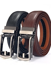 levne Pánské opasky-Pánské Kožený pásek Řemen s ráčnou Hovězí kůže retro tradiční Bez vzoru Černá Kávová Denní nošení Jdeme ven Víkend