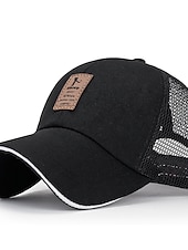 billiga Baseballkeps herr-Herr Snapback hatt Basebollkeps Trucker Hat Mesh Keps Svart Vit Polyester Mesh baksida Resor Strandstil Utomhus Semester Slät Justerbara Solskyddskräm Andningsfunktion Mode