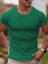 economico Magliette casual da uomo-Per uomo Maglietta Maniche Corte Girocollo Estate Striscia di Fossa Moda Essenziale Casual Vacanza Uscire Casual Quotidiano blu navy Bianco Blu Maglietta Top per Uomo