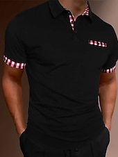 tanie Męska klasyczna koszulka polo-Męskie Koszulka polo Koszula golfowa Codzienny Święto Klapa Krótki rękaw Moda Podstawowy Równina Klasyczny Lato Regularny Czarny Biały Granatowy Koszulka polo
