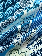 billige Boho-kjoler-Dame Mini kjole Uformell kjole Etnisk kjole Boho-kjole Halter Neck kjole Mote Klassisk Fritid Feriereise Daglig Ferie Normal Geometrisk Trykt mønster Ermeløs Crew-hals Grimehals Svart Blå Grønn