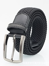 preiswerte Herren-Gürtel-Herrengürtel, schlicht, lässig, Polyester-Stretch-Strick-Schnallengürtel, modisches Geschenk für Freund und Vater