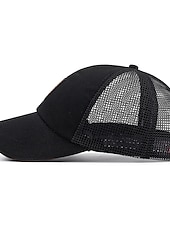 billiga Baseballkeps herr-Herr Snapback hatt Basebollkeps Trucker Hat Mesh Keps Svart Vit Polyester Mesh baksida Resor Strandstil Utomhus Semester Slät Justerbara Solskyddskräm Andningsfunktion Mode